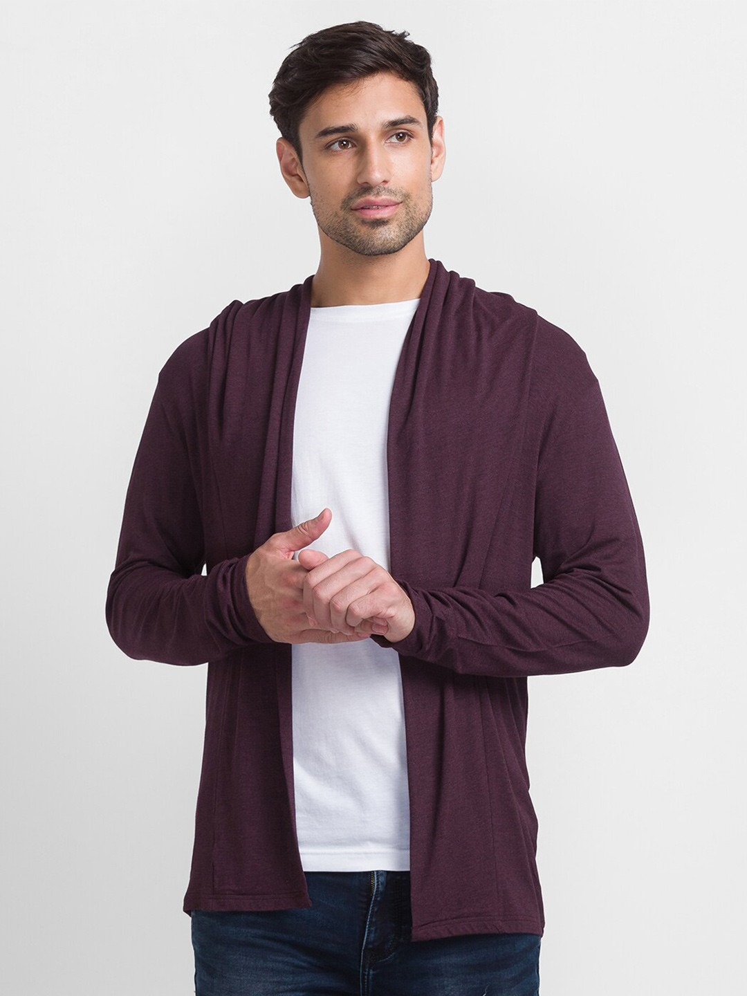 

Globus Men Purple Hooded Shrug