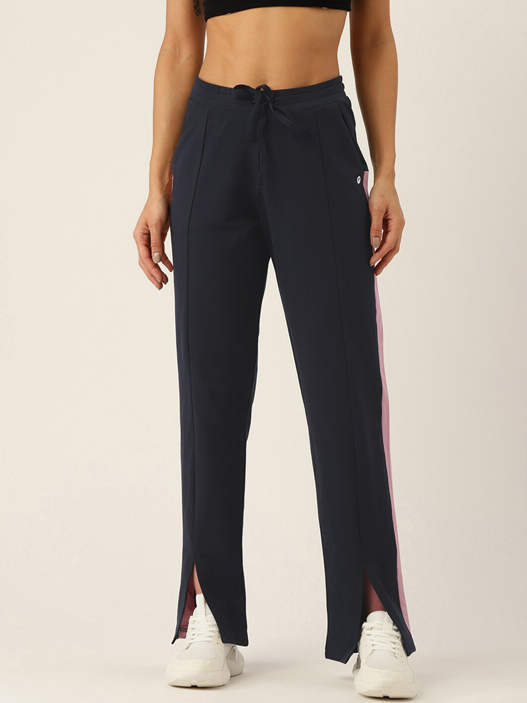 

FEMEA Women Navy Blue Solid Straight-Fit Track Pants