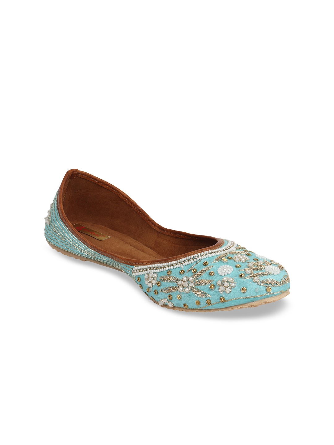 

Ta Chic Women Blue Printed Ethnic Mojaris Flats
