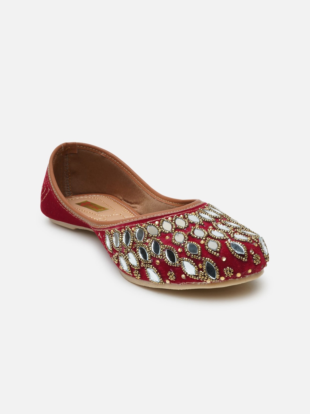 

Ta Chic Women Red Ethnic Mojaris Flats