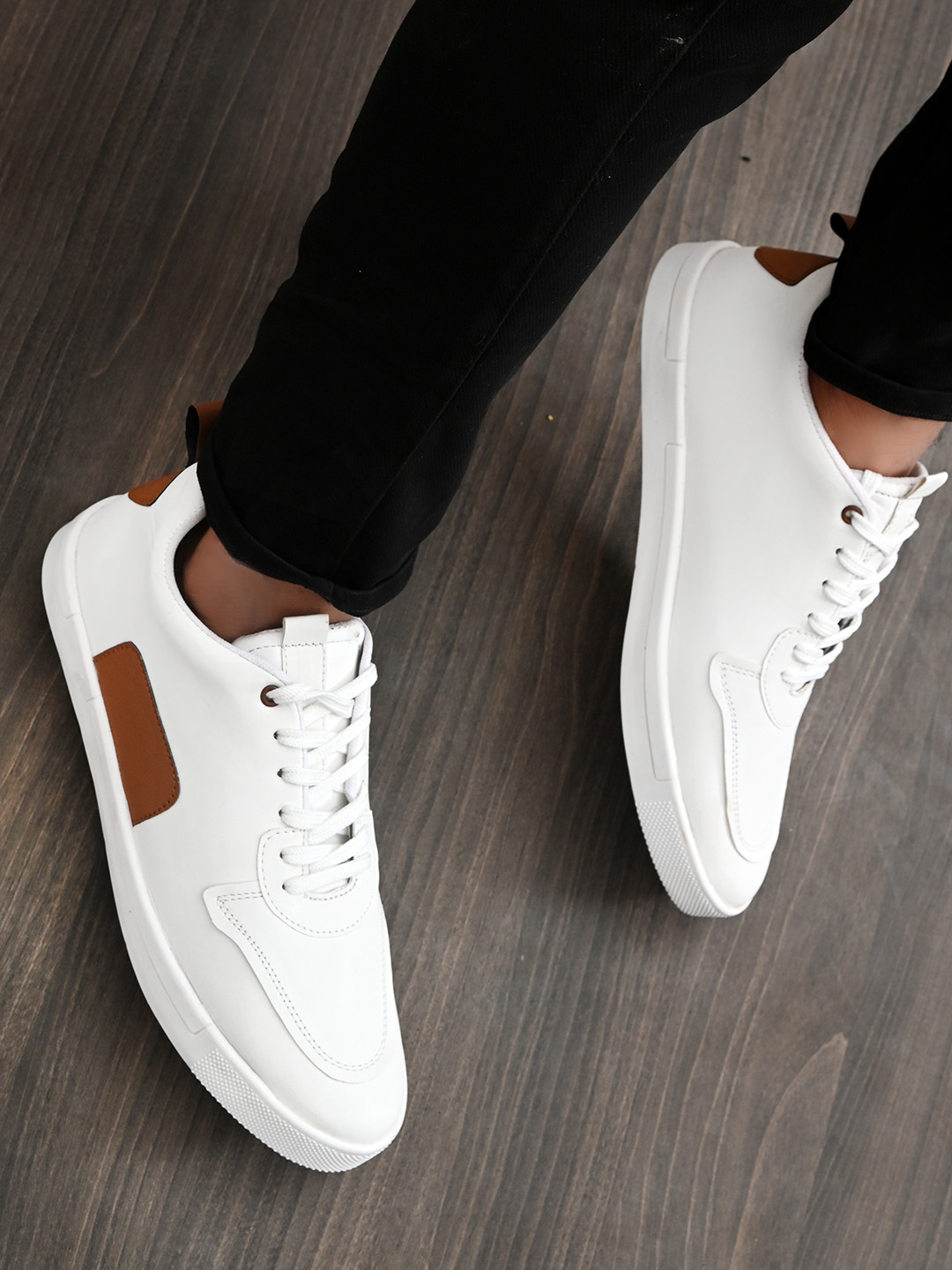 

Roadster Men White Colourblocked Sneakers