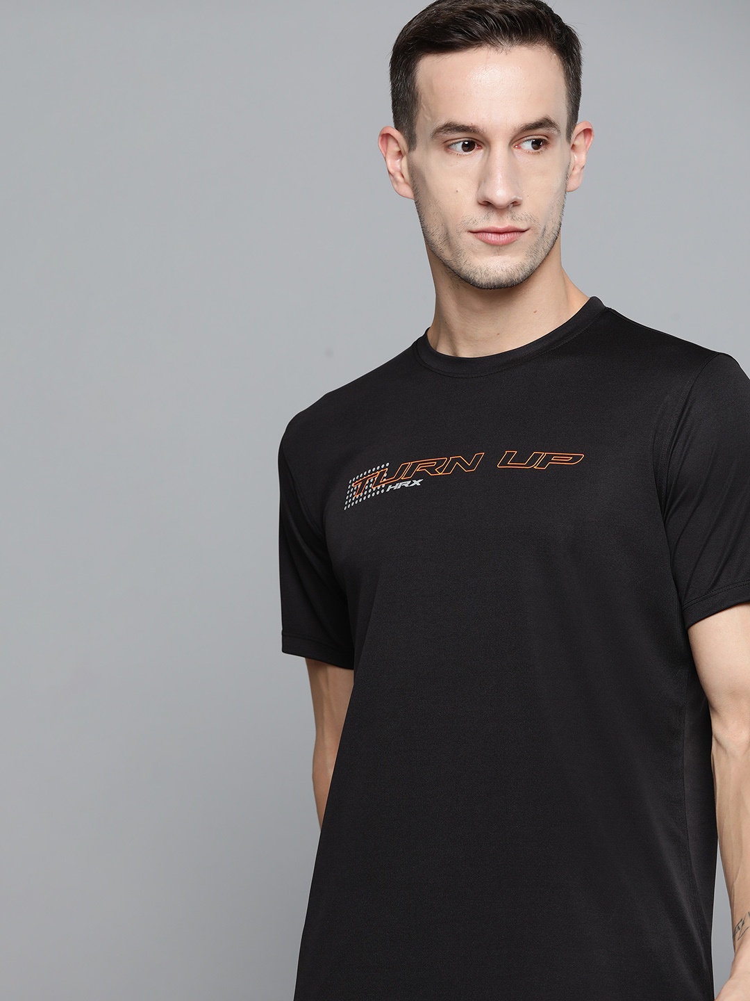 

HRX By Hrithik Roshan Training Men Black Antimicrobial Brand carrier Tshirts