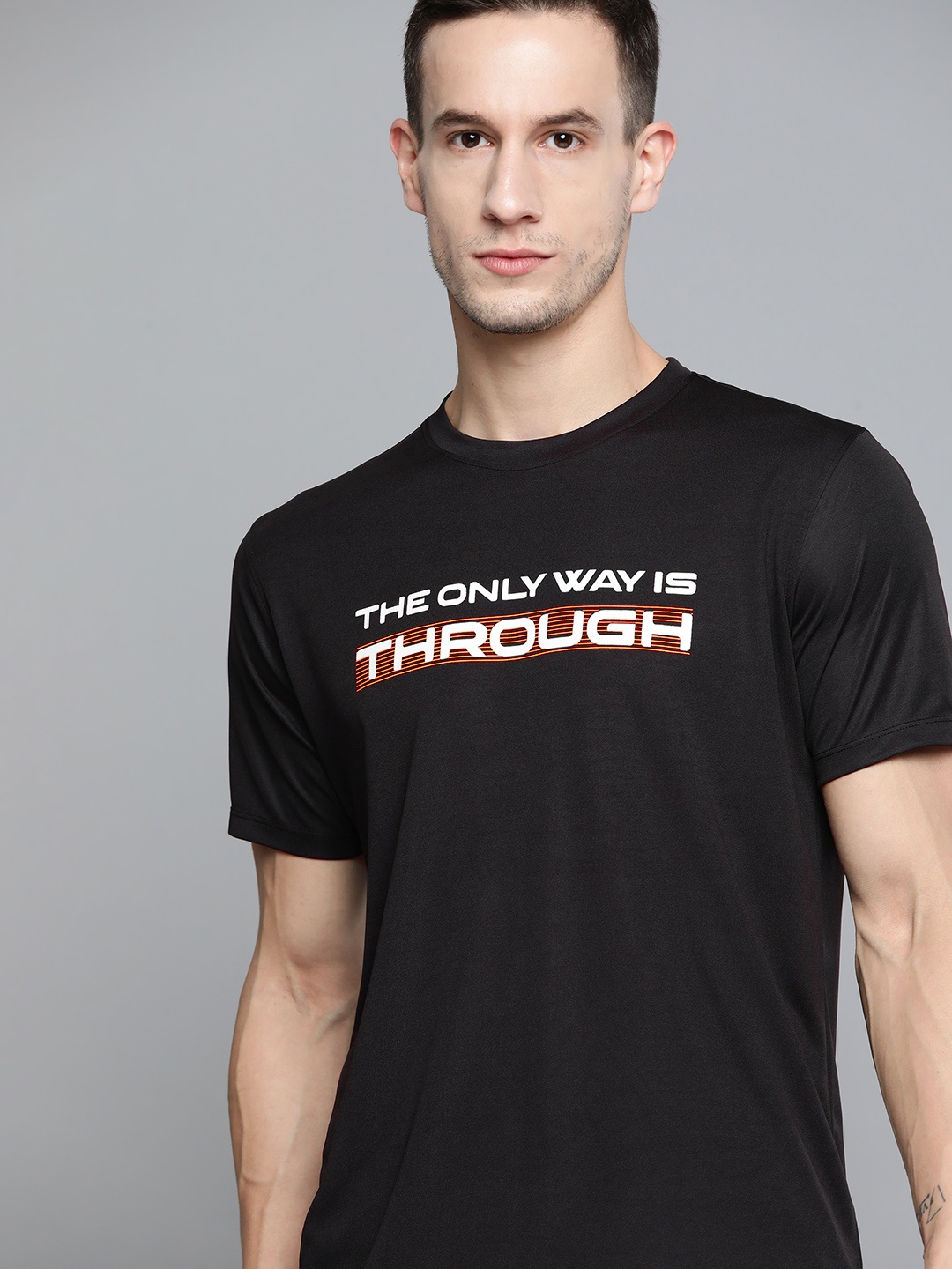 

HRX By Hrithik Roshan Training Men Black Antimicrobial Brand carrier Tshirts
