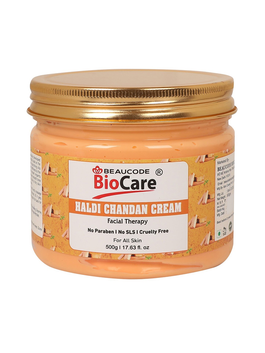 

BEAUCODE BIOCARE Haldi Chandan Cream for All Skin Types - 500 g, Yellow