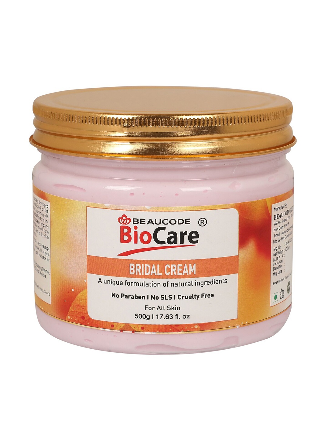 

BEAUCODE BIOCARE Paraben Free Bridal Face & Body Cream - 500g, Pink