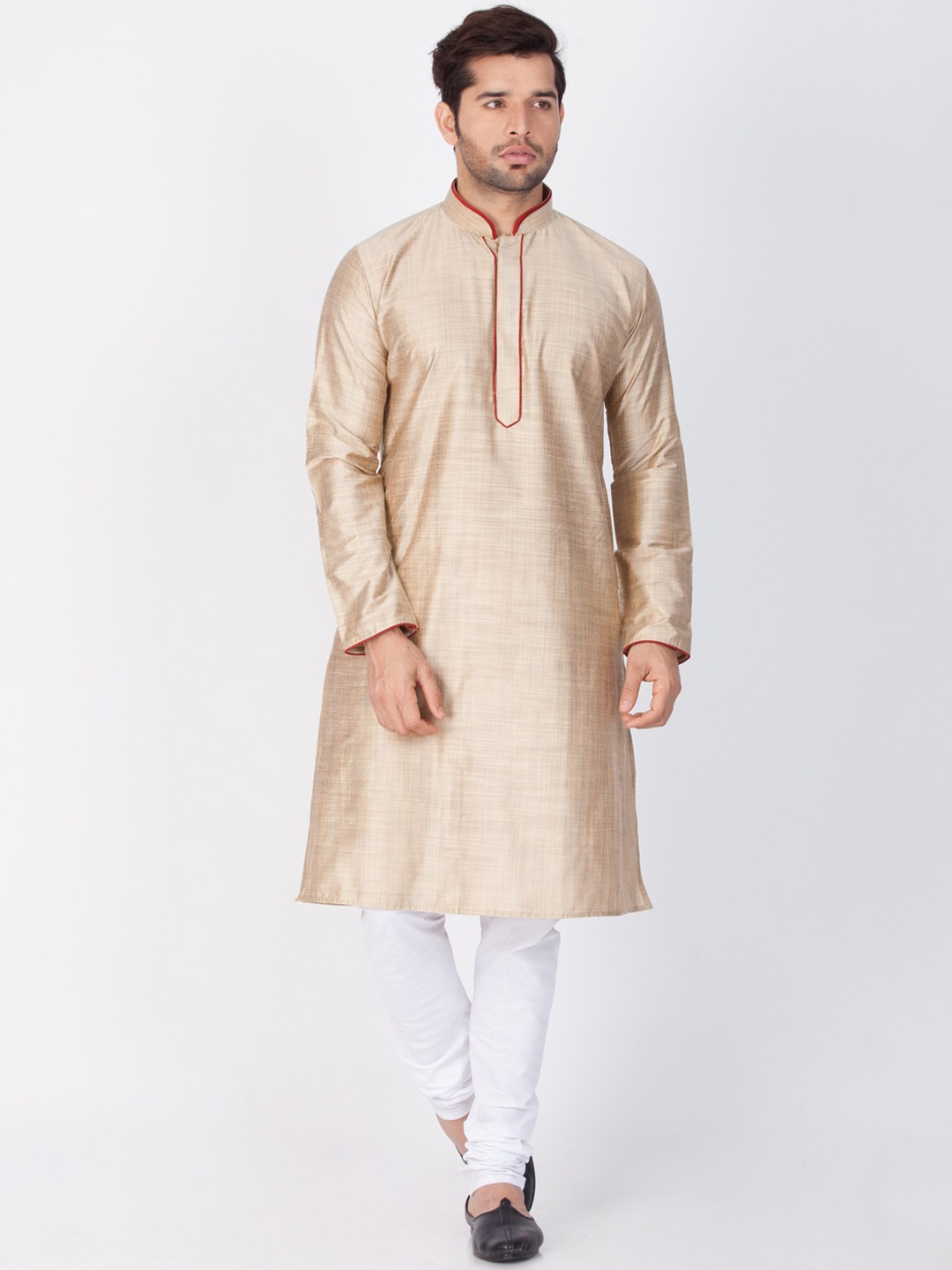 

VASTRAMAY Men Beige Kurta with Pyjamas