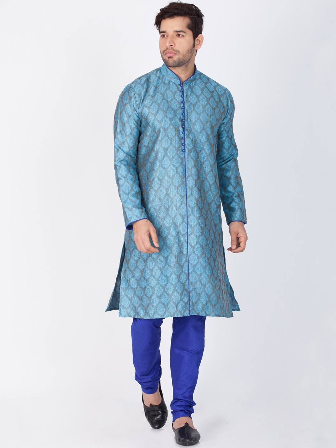 

VASTRAMAY Men Blue Ethnic Motifs Kurta with Pyjamas