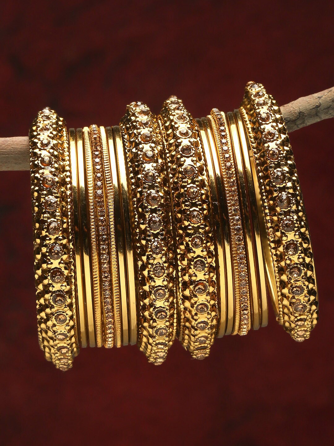 

Shining Diva Set of 18 Gold-Plated Bangles