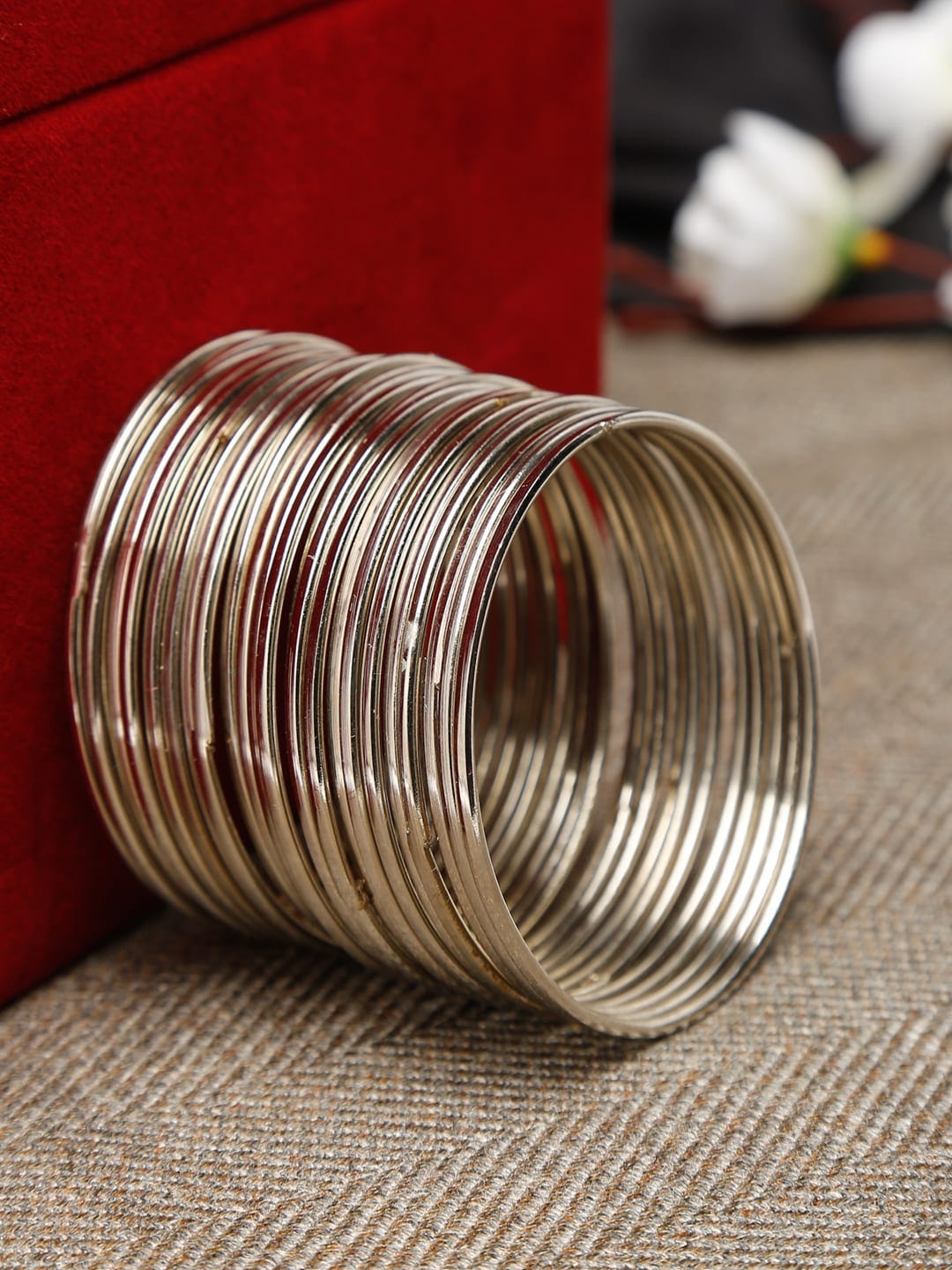 

Shining Diva Set Of 24 Silver Plated Bangles