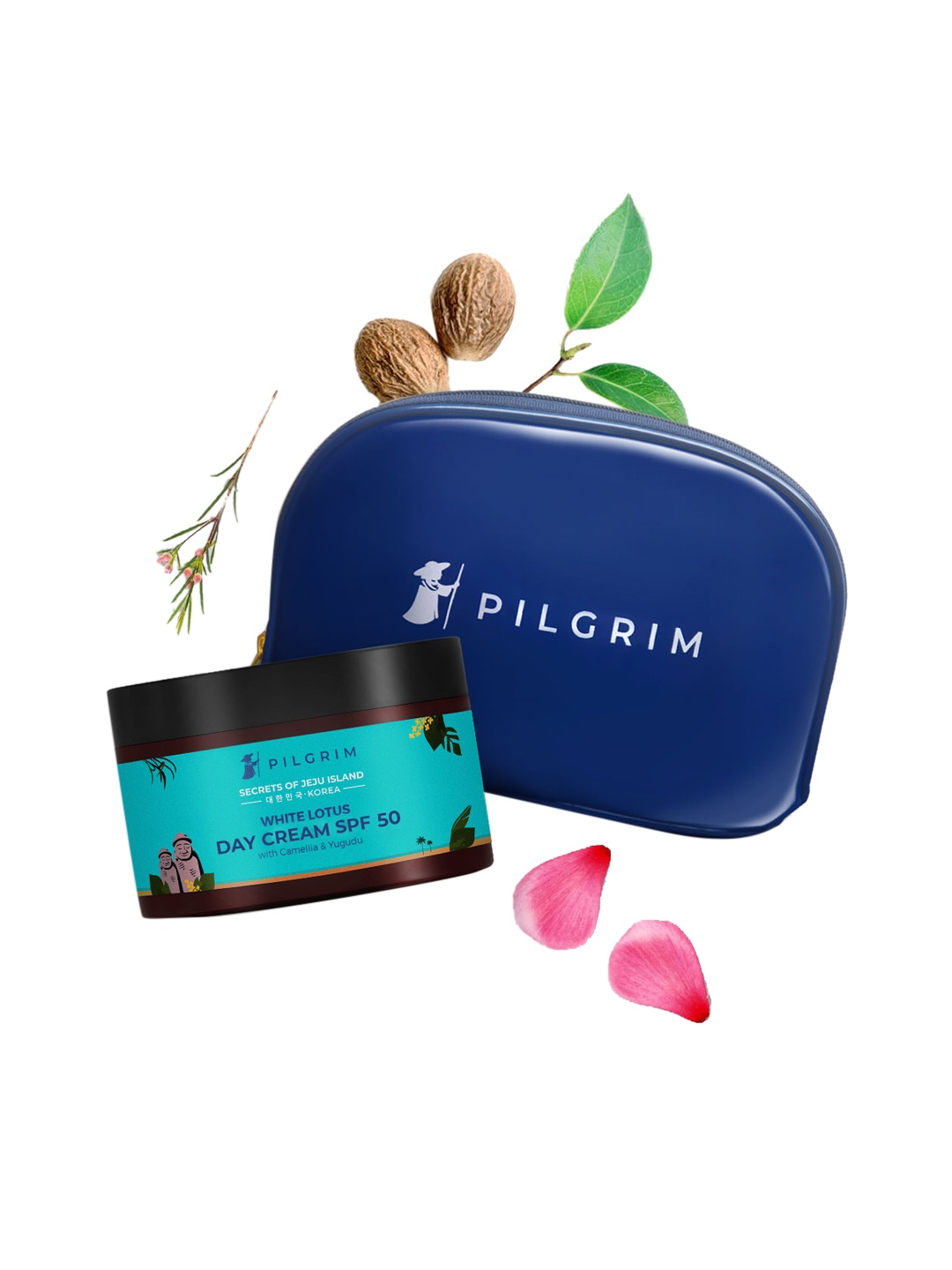 

Pilgrim White Lotus Day Cream SPF50 for Pigmentation & Wrinkles with Vanity Bag - 100g, Teal
