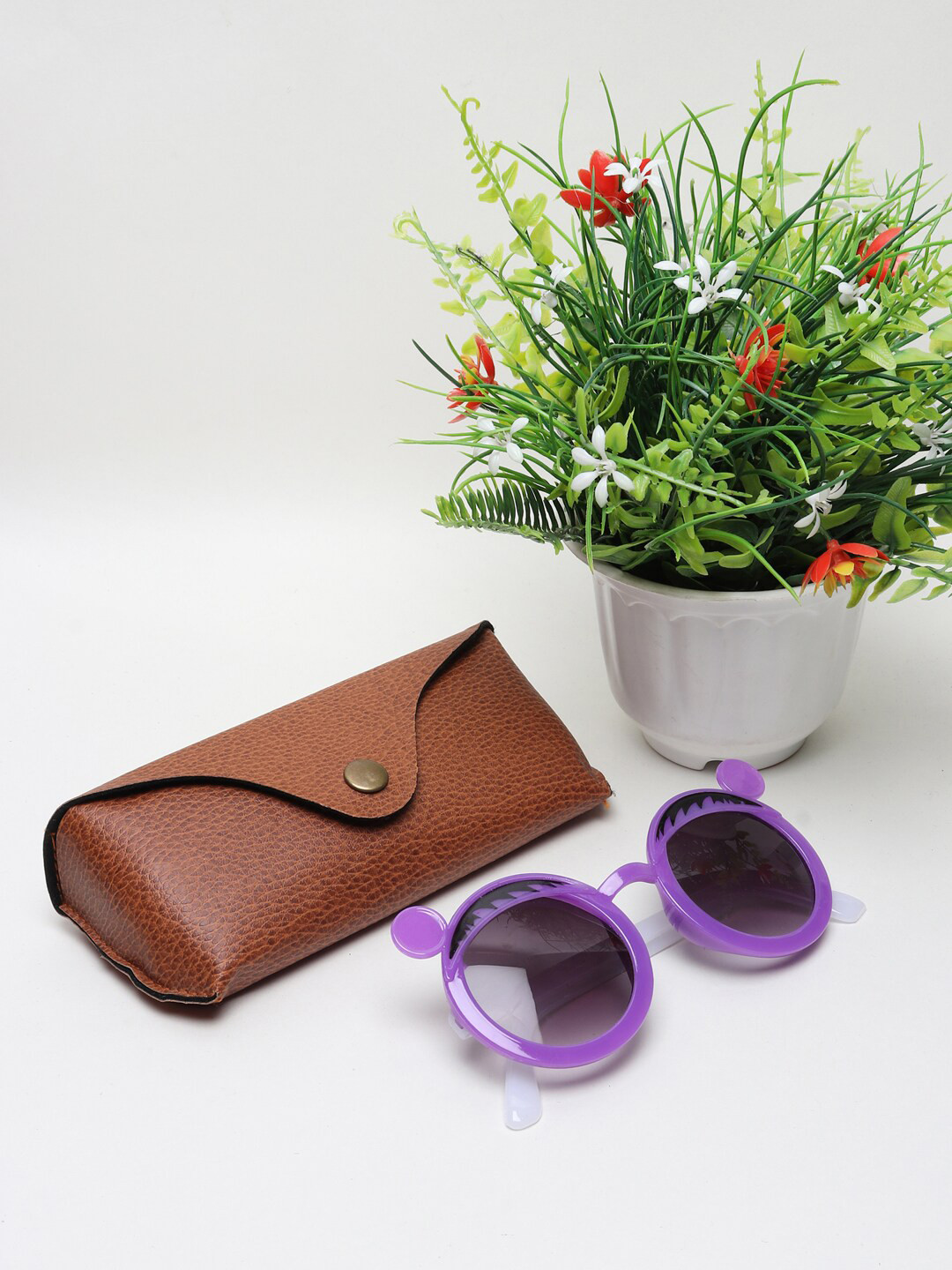 

FROGGY Unisex Kids Grey Lens & Purple Round Sunglasses with UV Protected Lens