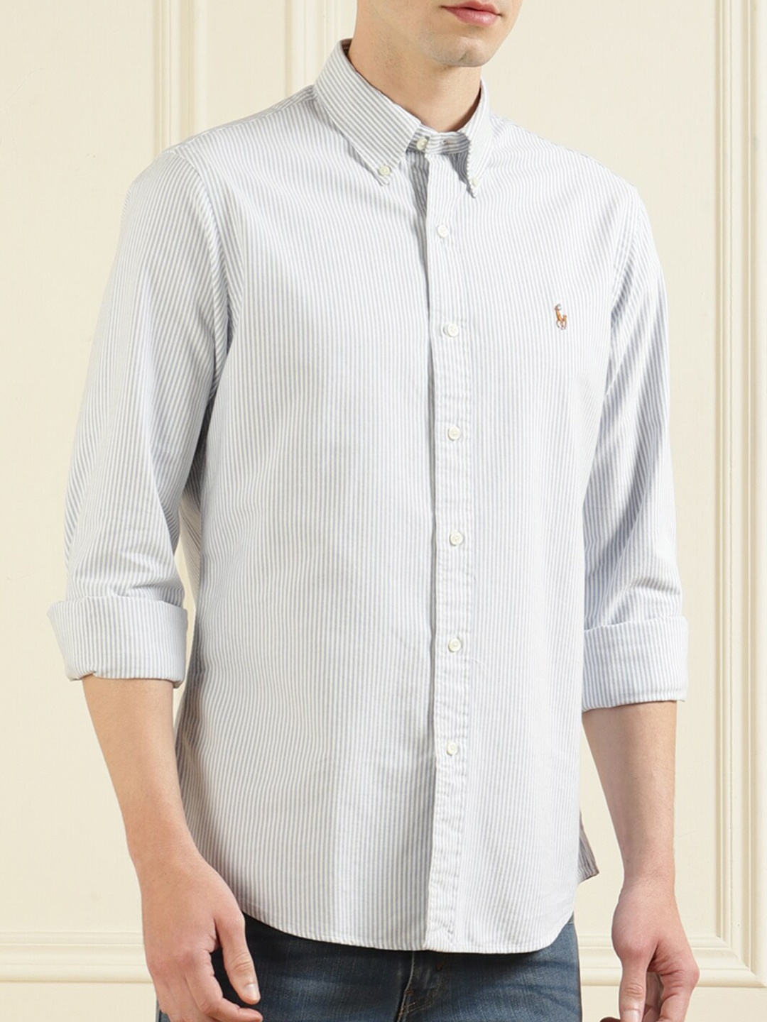 

Polo Ralph Lauren Men Blue Slim Fit Casual Shirt