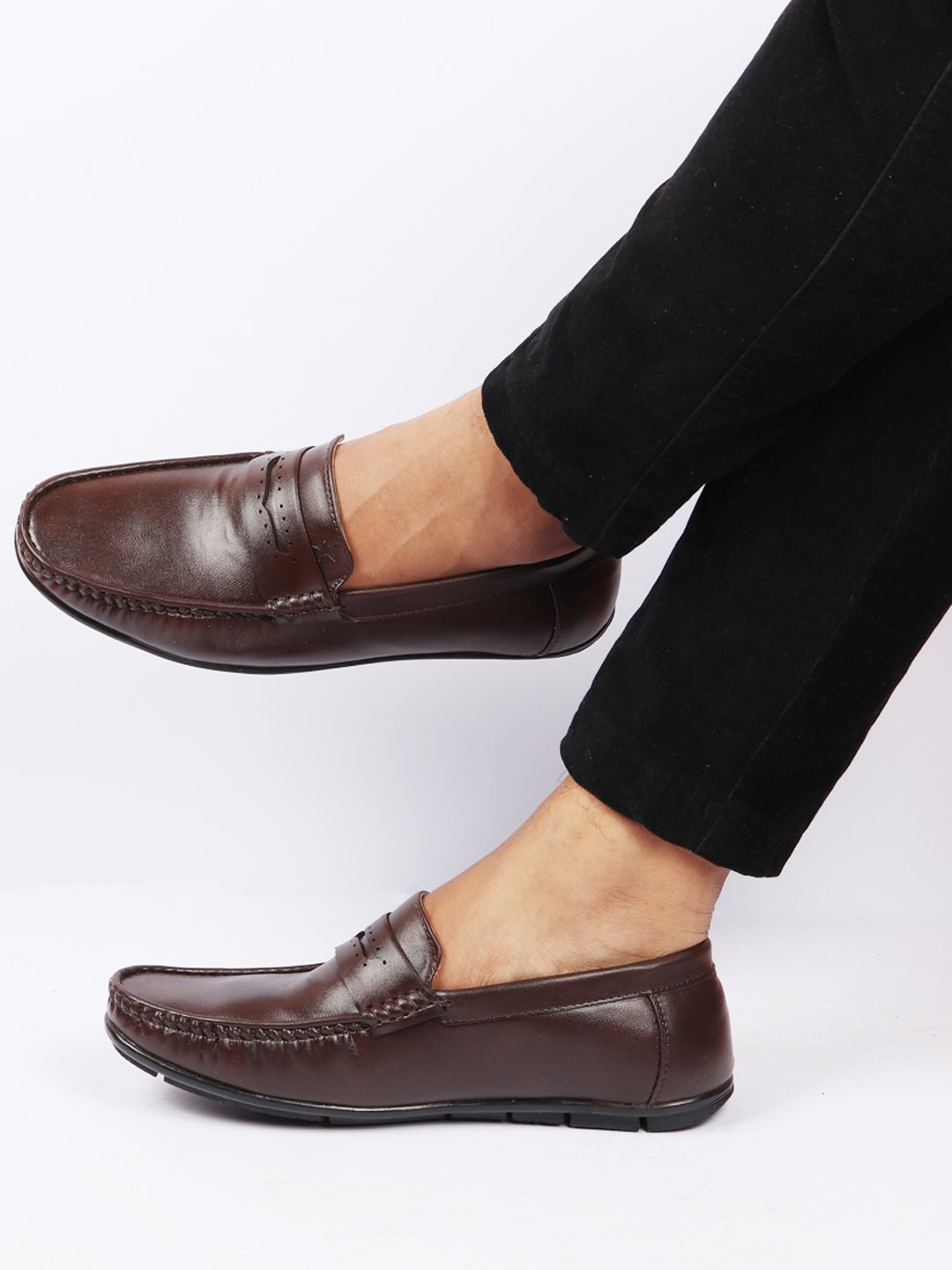

FAUSTO Men Brown PU Slip-On Sneakers