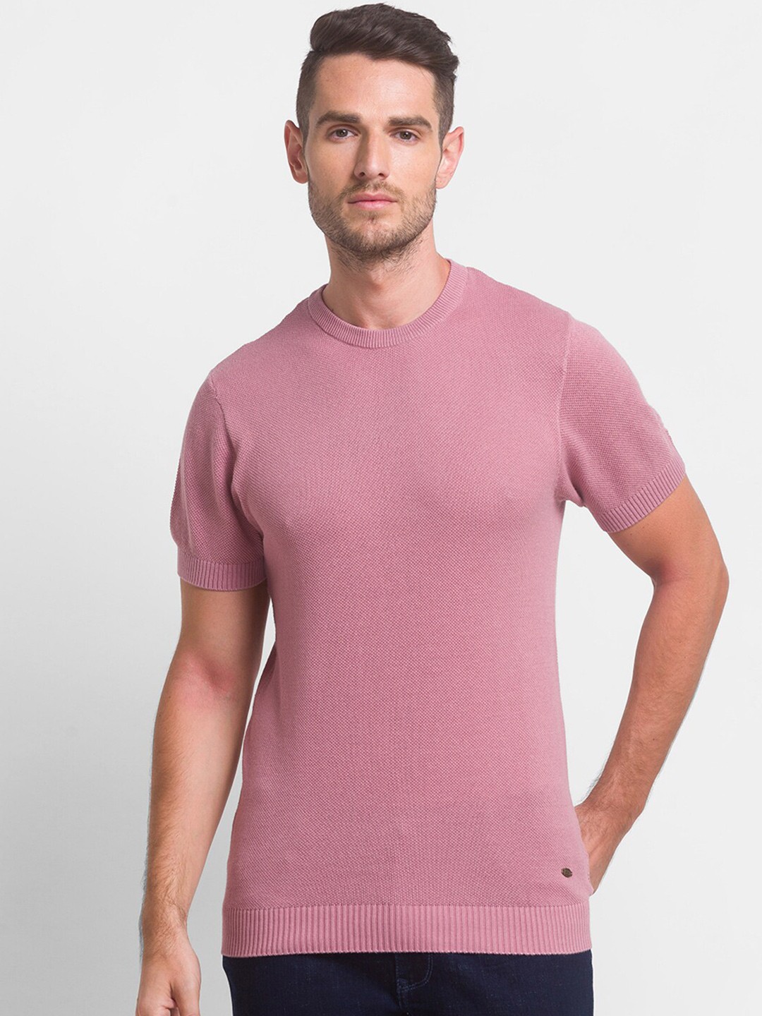 

Globus Men Pink High Neck T-shirt