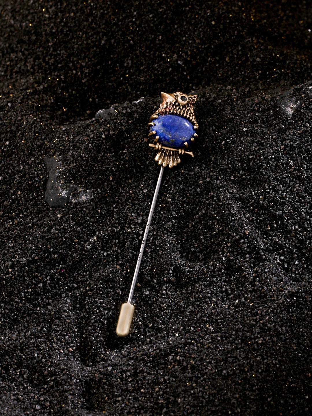 

COSA NOSTRAA Men Metallic Blue Owlet Lapel Pin