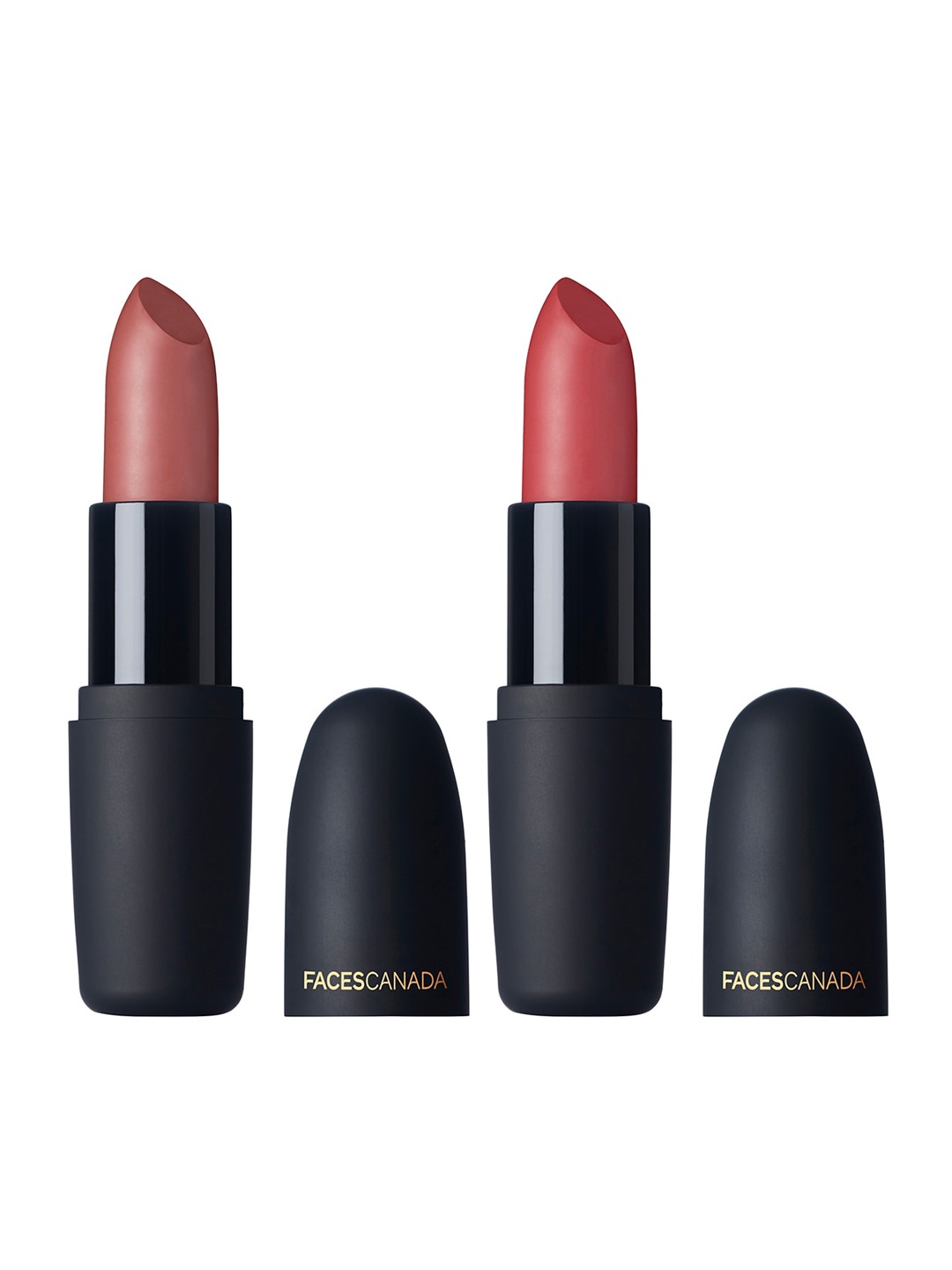 

FACES CANADA Set of Weightless Matte Hydrating Lipsticks - Buff Nude & Peach Candy, Brown