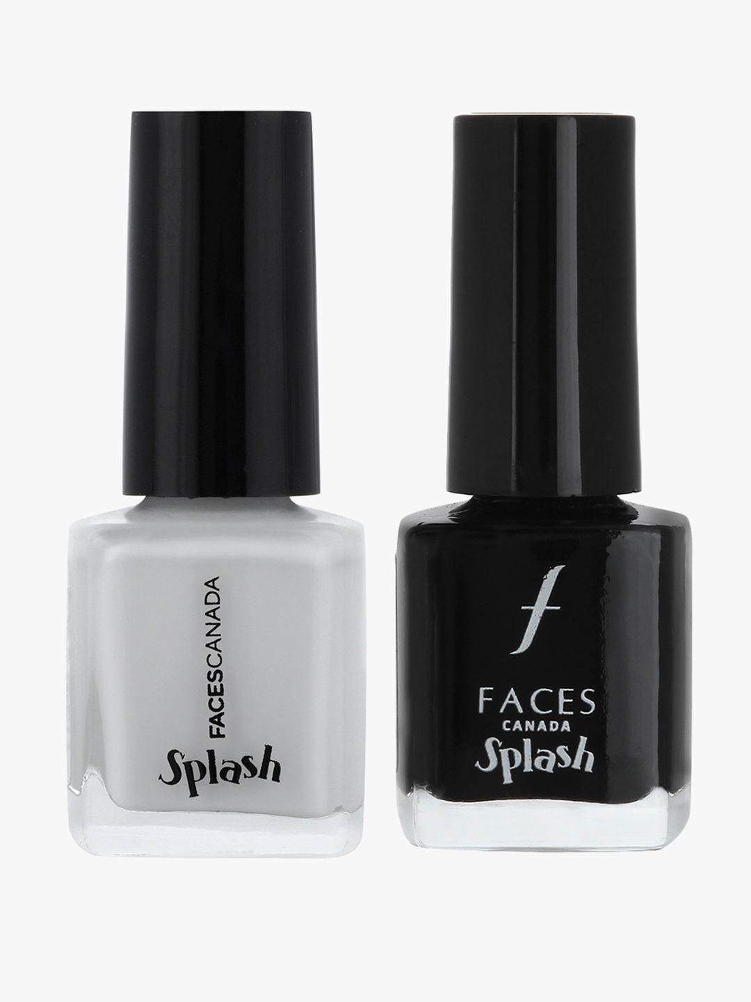 

FACES CANADA Set of 2 Splash Nail Enamels - Black Beauty 15 & White O White 14