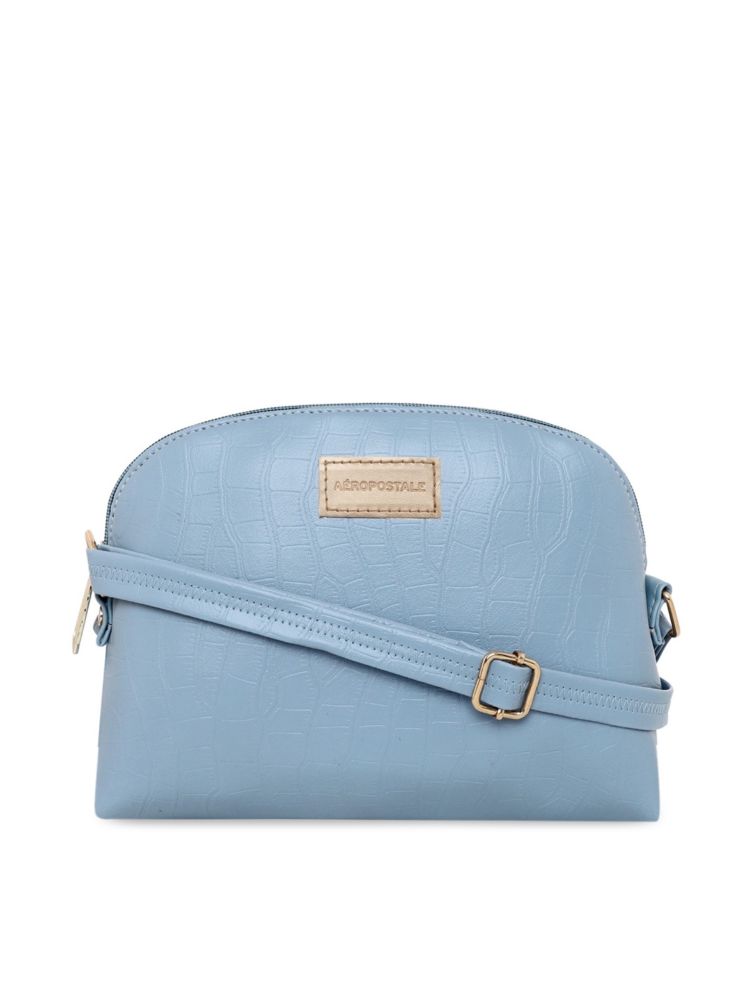

Aeropostale Turquoise Blue Textured PU Structured Sling Bag