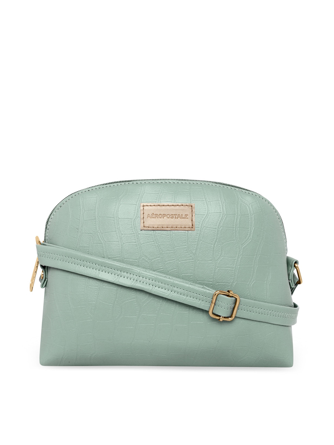 

Aeropostale Green PU Structured Sling Bag with Tasselled
