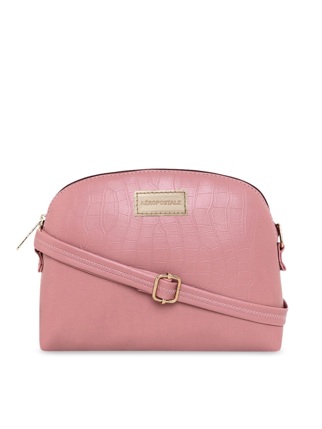 

Aeropostale Pink Textured PU Structured Sling Bag with Quilted