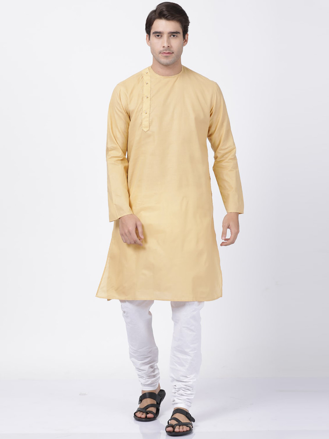 

VASTRAMAY Men Beige Kurta with Pyjamas
