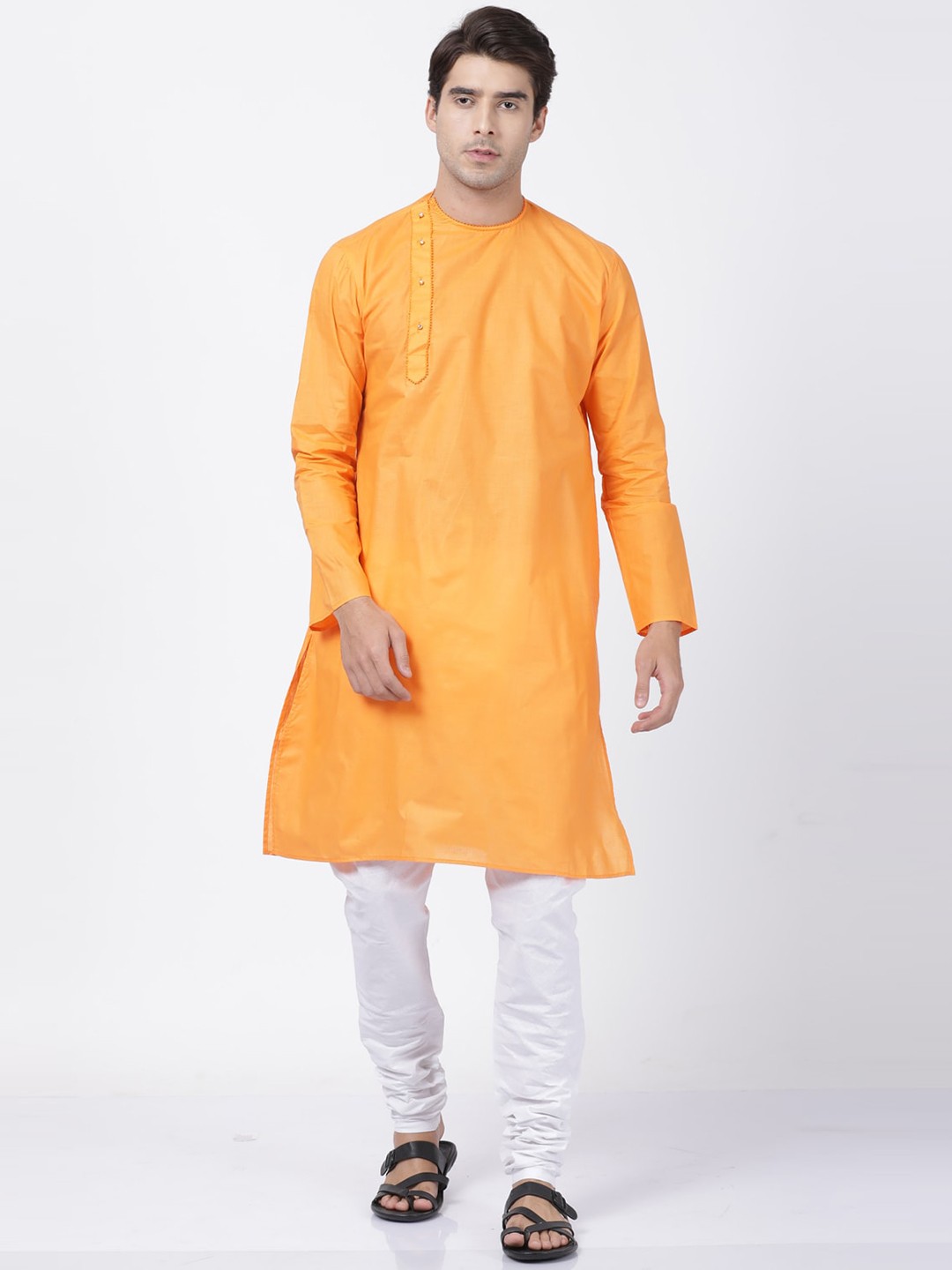 

VASTRAMAY Men Orange Kurta with Pyjamas