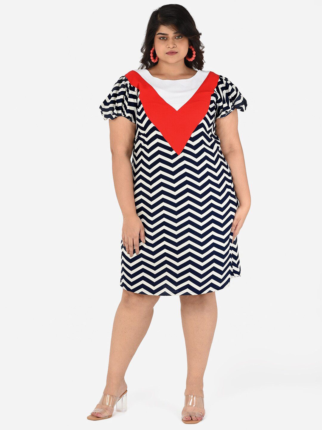 

Curvy Clan Plus Size Multicoloured Crepe A-Line Dress, Multi