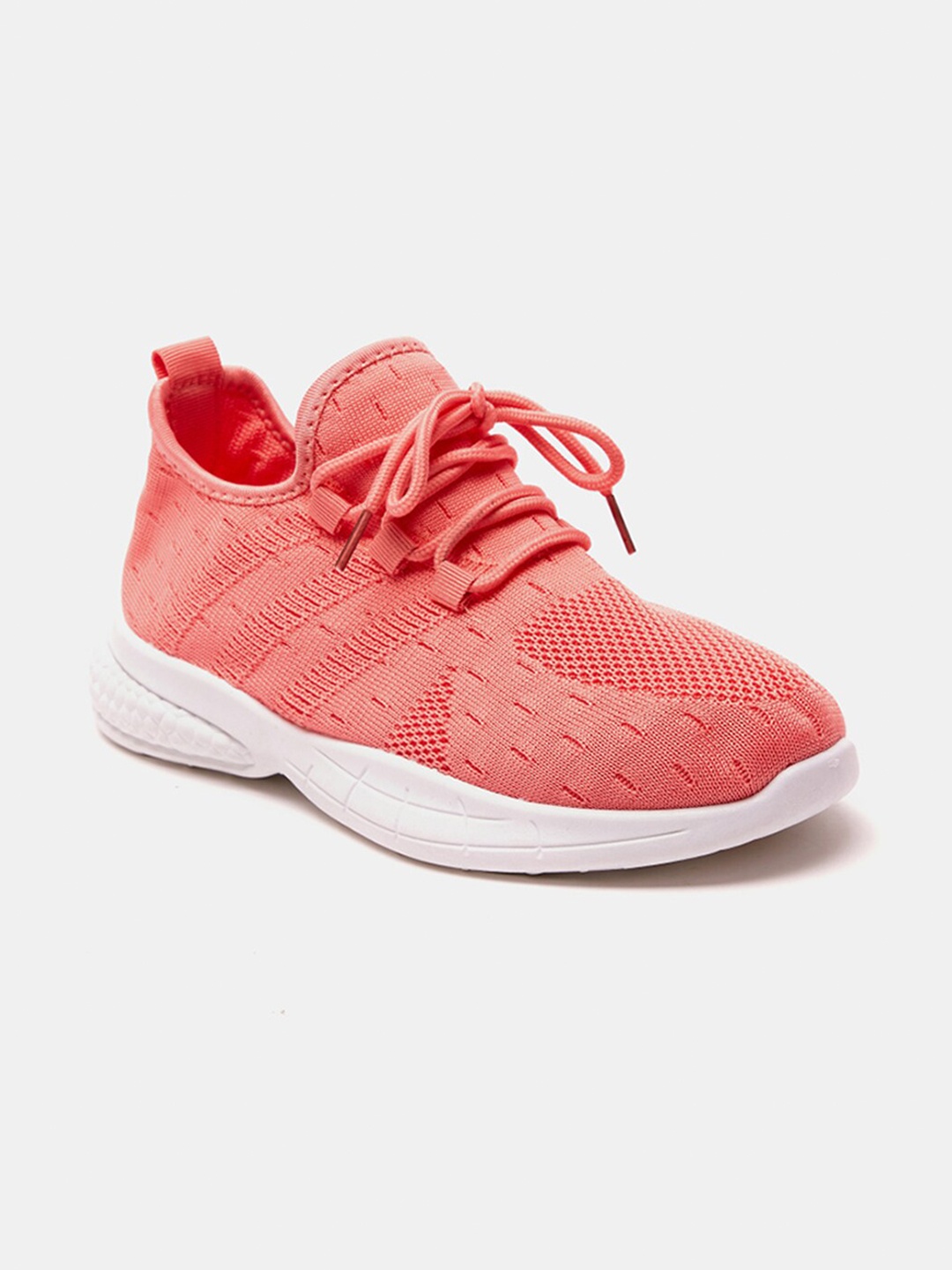 

shoexpress Girls Coral Pink Textile Training or Gym Non-Marking Shoes