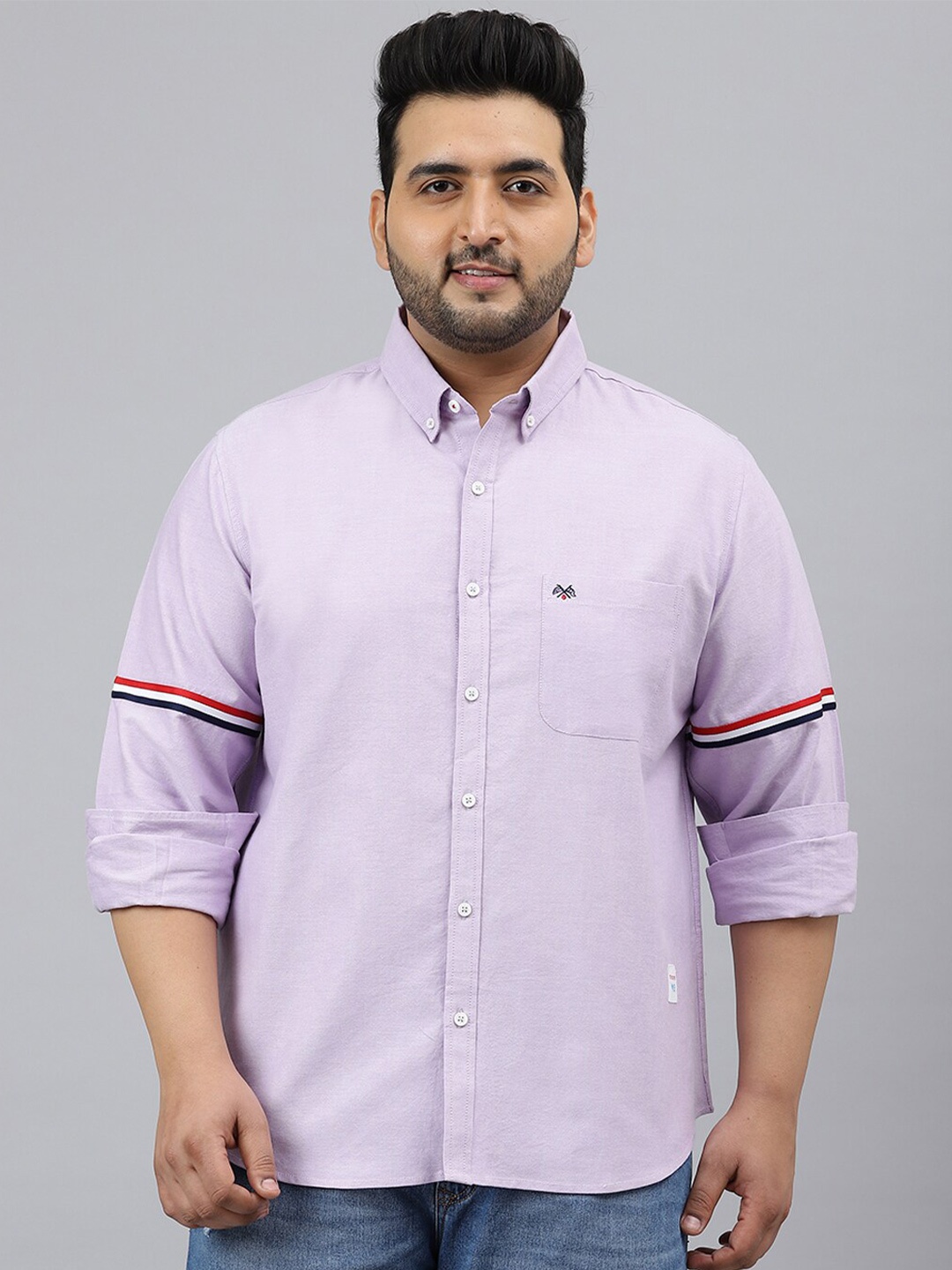 

Thomas Scott Plus Size Men Purple Casual Shirt