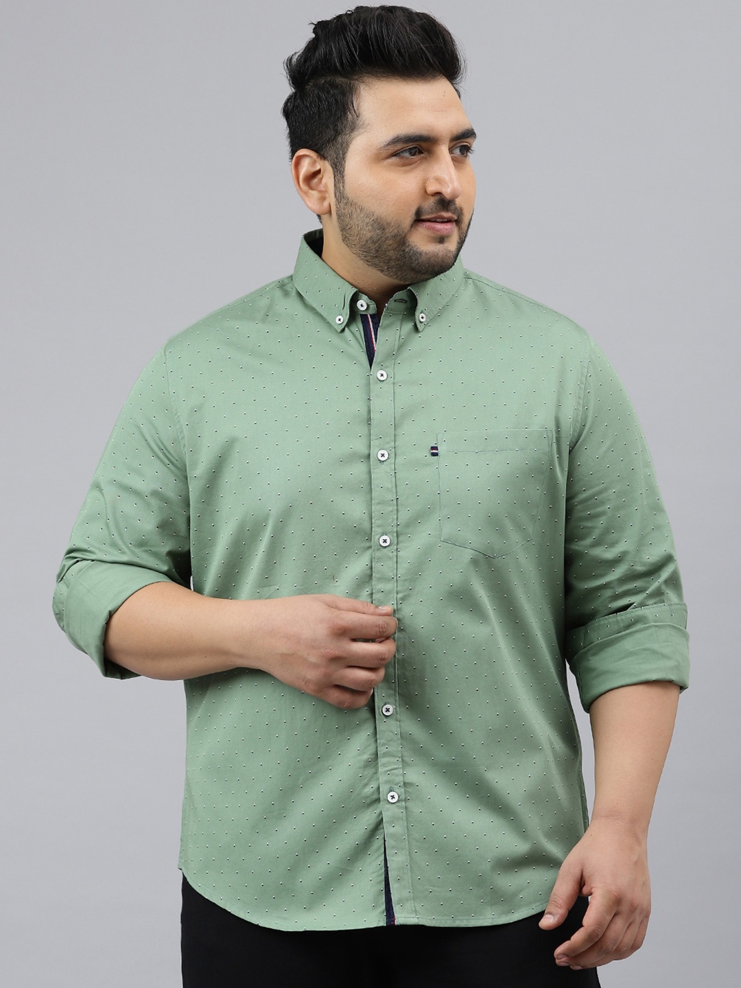 

Thomas Scott Men Olive Green Casual Shirt