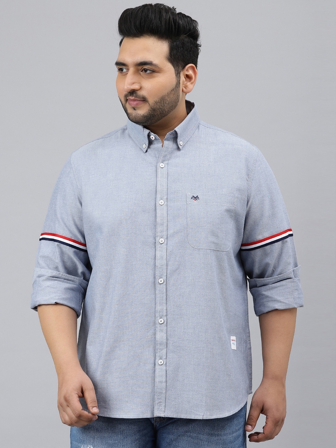 

Thomas Scott Plus Size Men Blue Casual Shirt