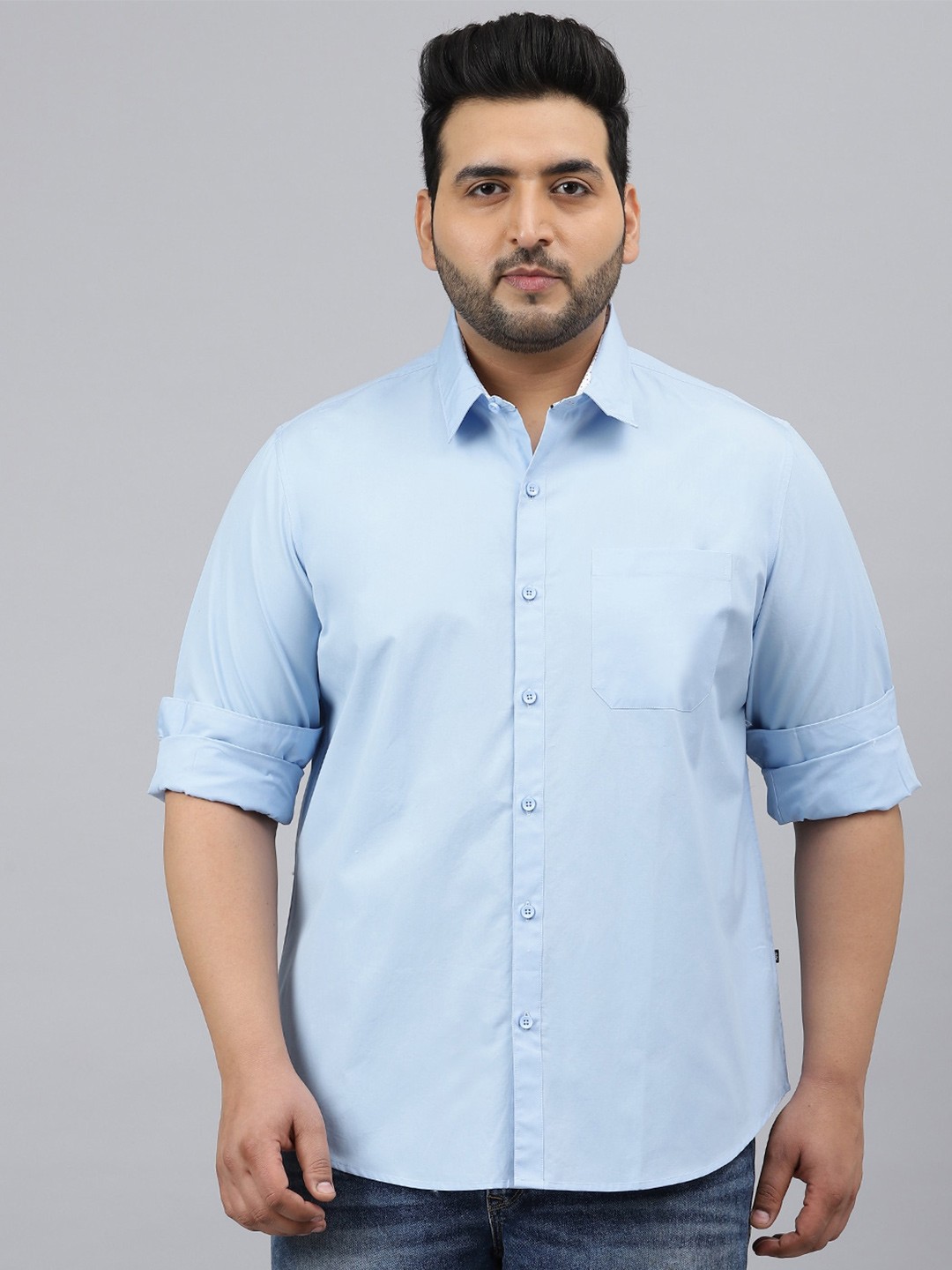 

Thomas Scott Plus Size Men Blue Casual Shirt