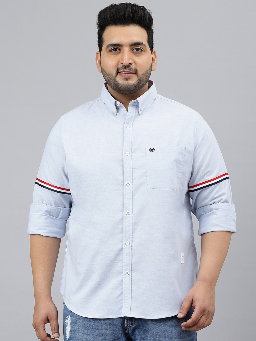 

Thomas Scott Plus Size Men Blue Casual Shirt