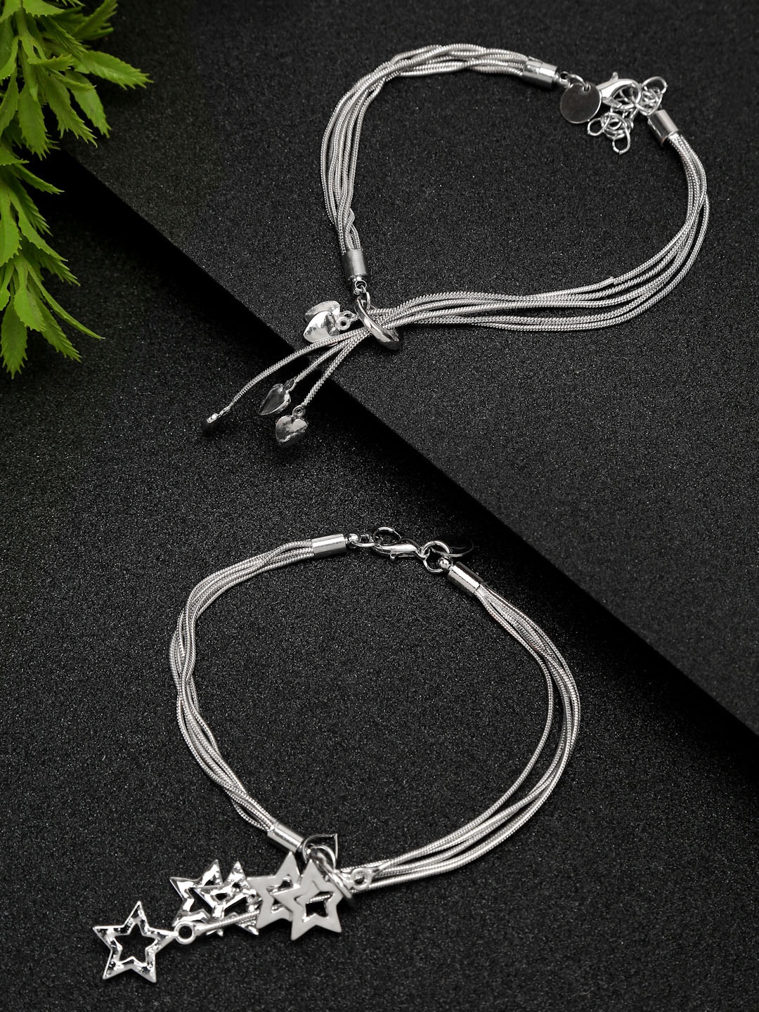 

YouBella Women Pack of 2 Silver-Plated Kada Bracelet
