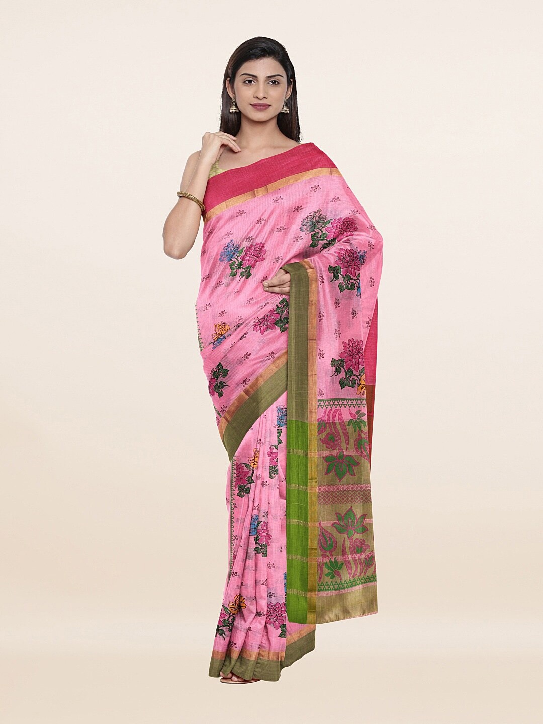 

Pothys Women Pink Sarees