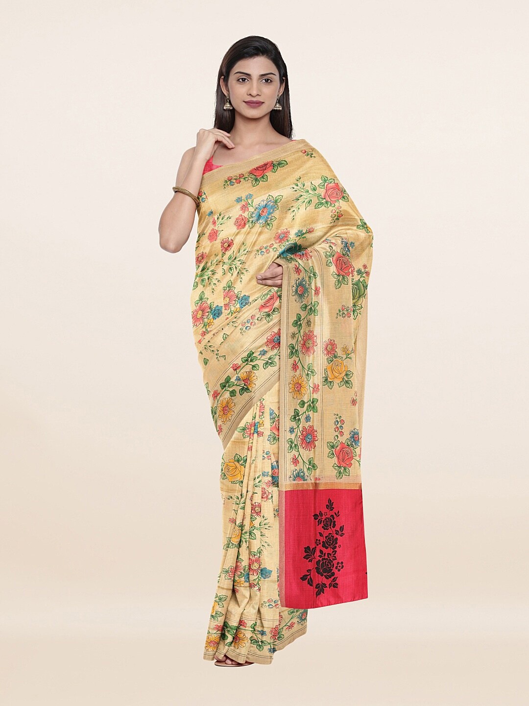 

Pothys Women Cream Sarees