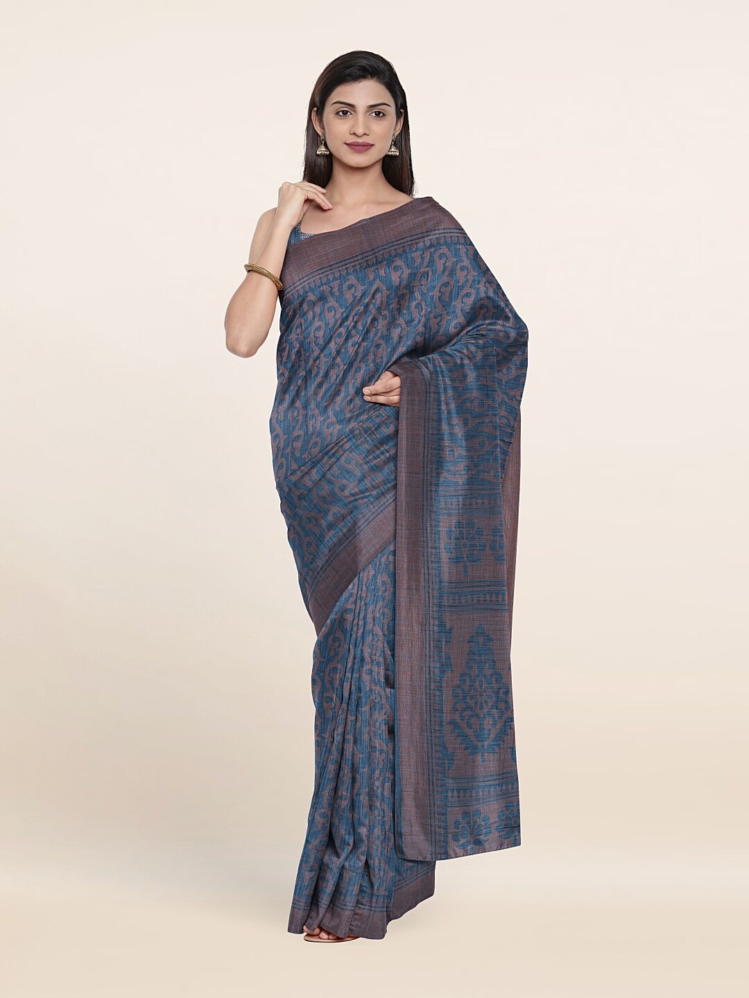 

Pothys Blue & Brown Saree