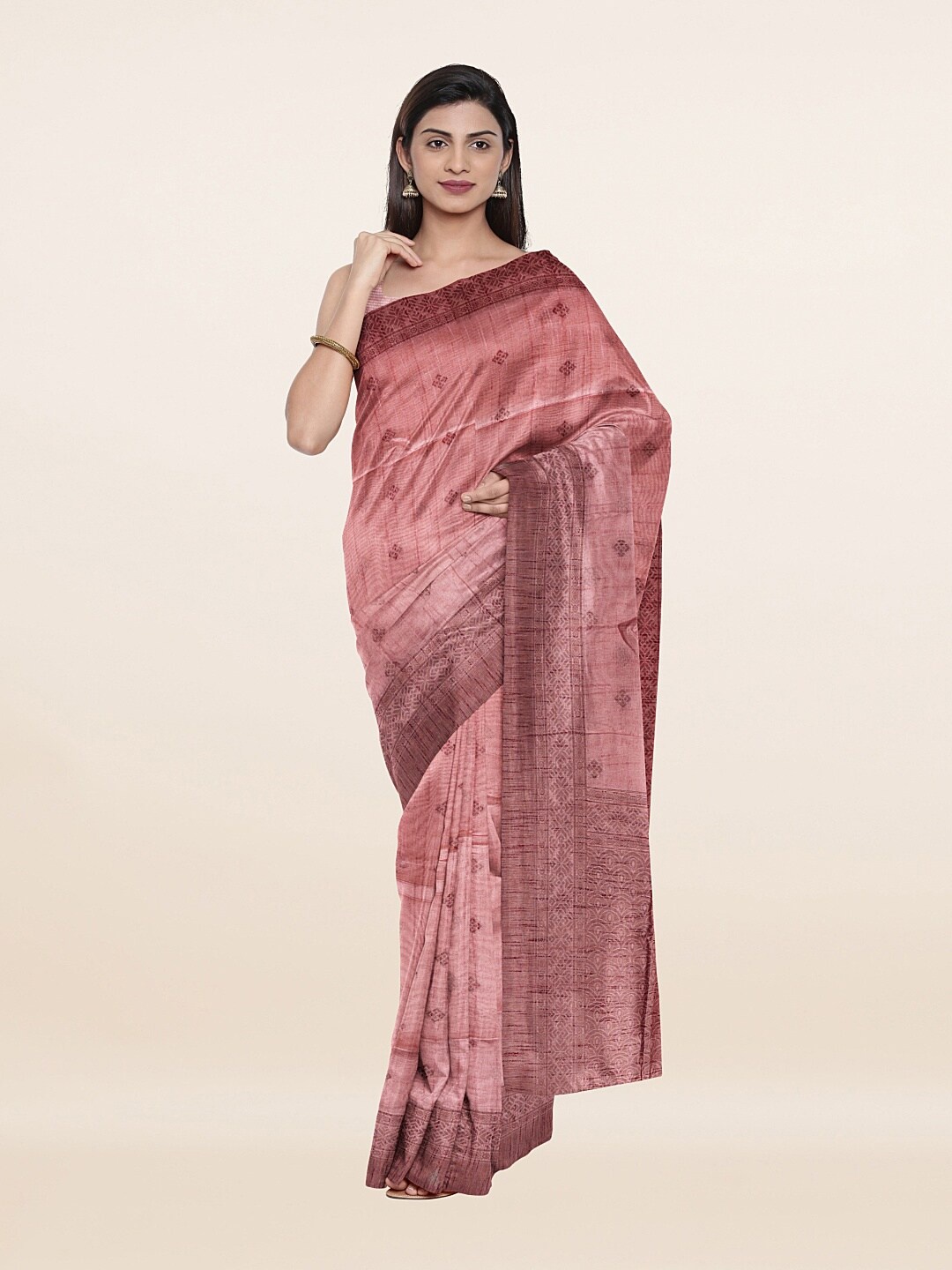 

Pothys Pink Woven Design Pure Cotton Saree