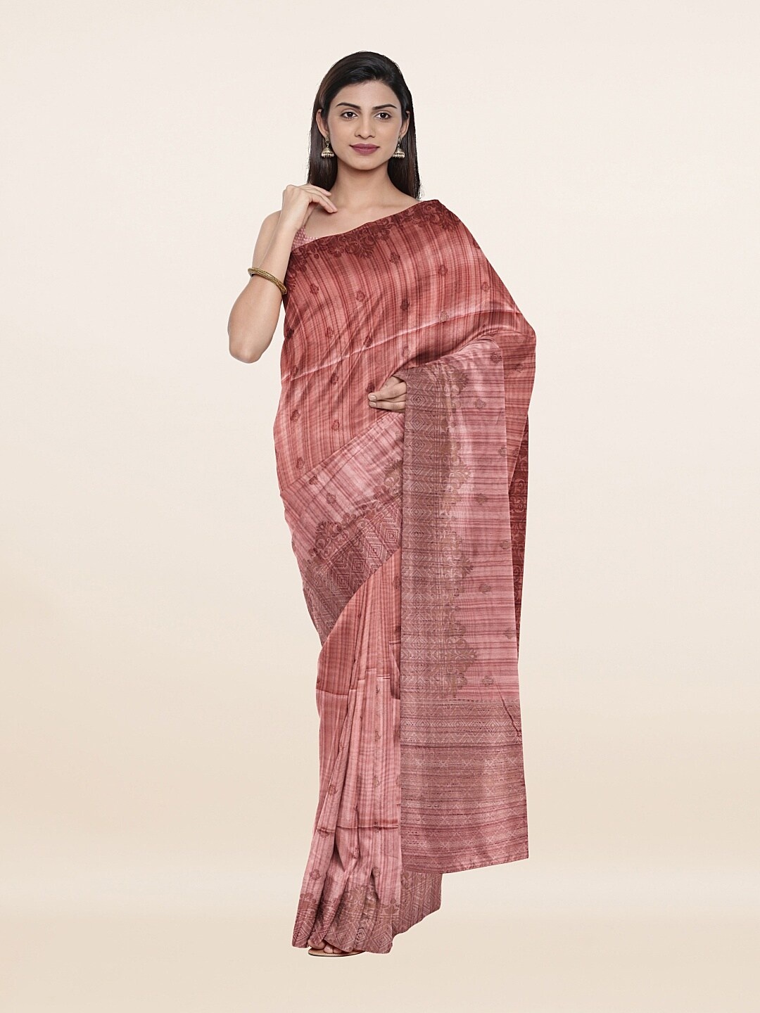 

Pothys Women Peach Sarees
