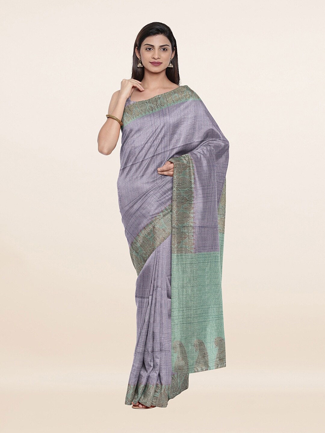 

Pothys Blue & Green Pure Cotton Saree