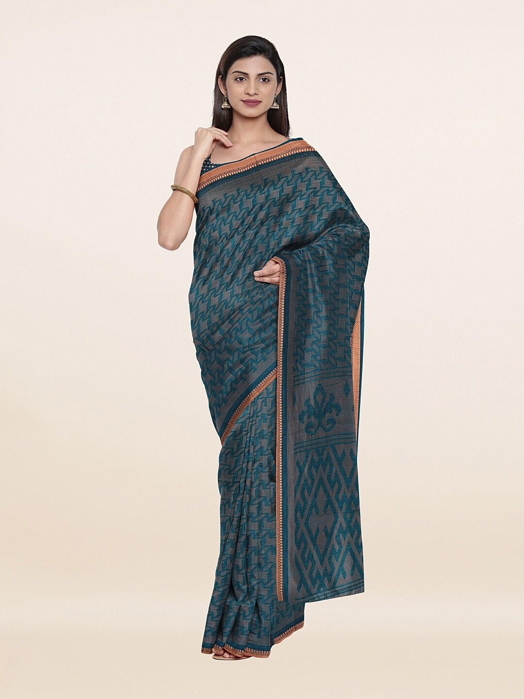 

Pothys Blue & Grey Saree