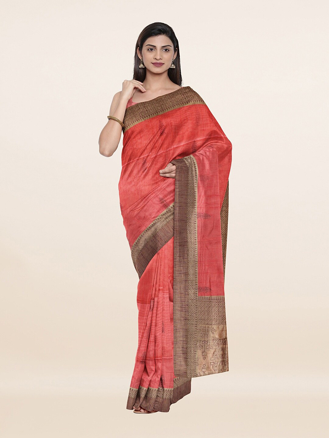 

Pothys Pink Pure Cotton Saree