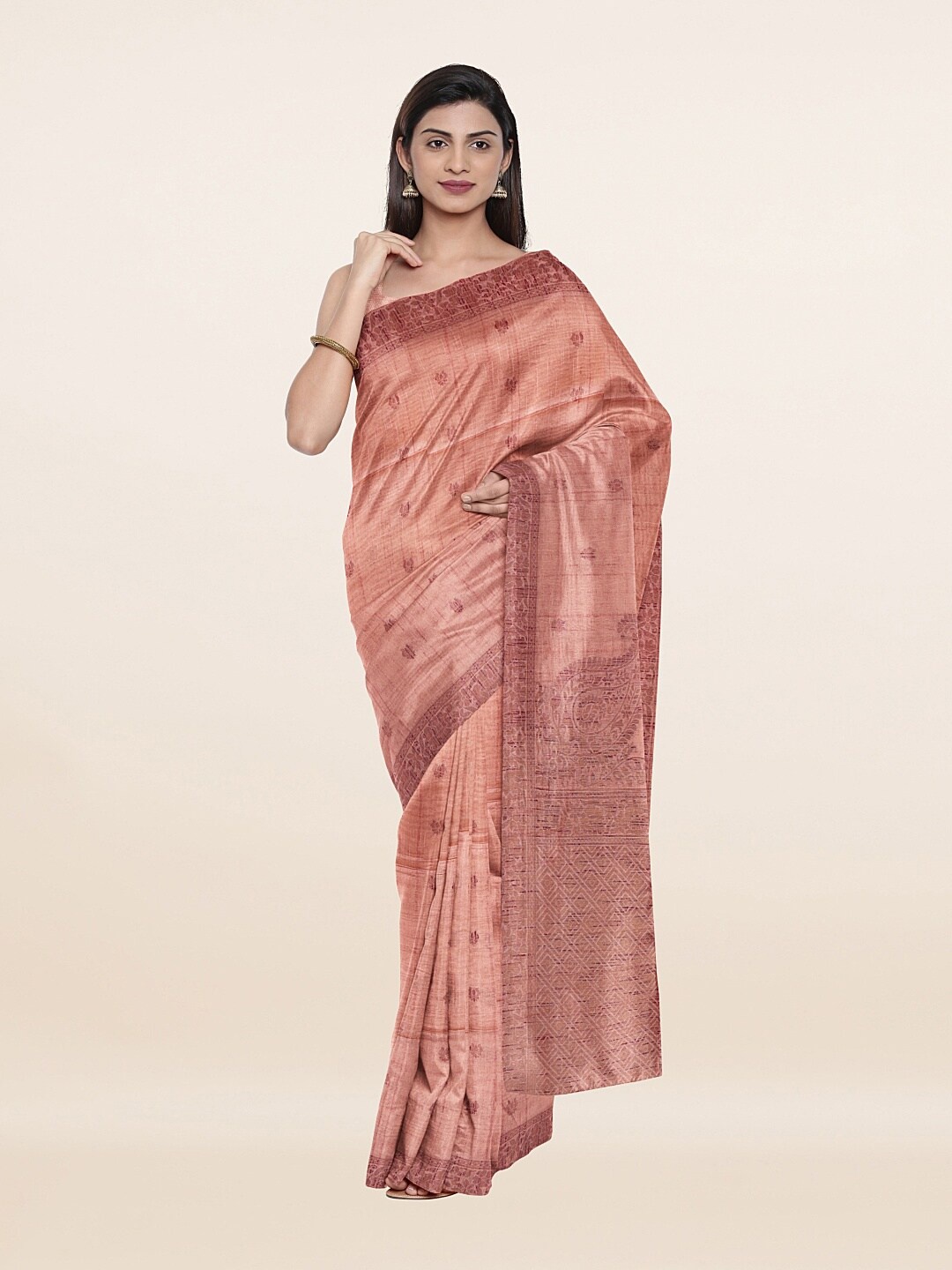 

Pothys Women Peach Sarees