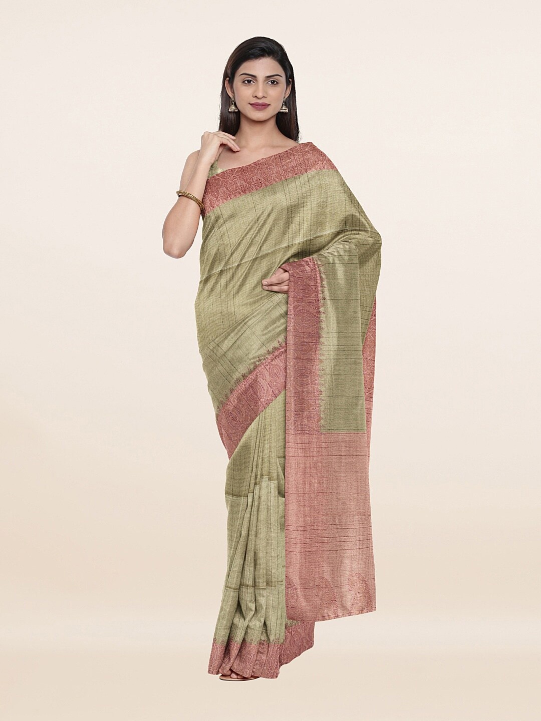 

Pothys Green & Pink Pure Cotton Saree