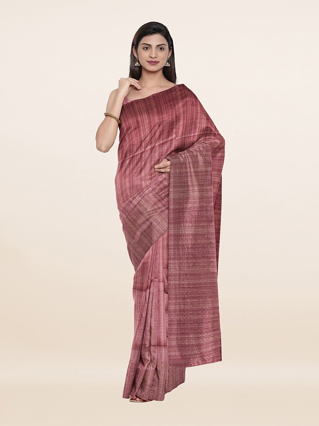 

Pothys Mauve Ethnic Motifs Pure Cotton Saree