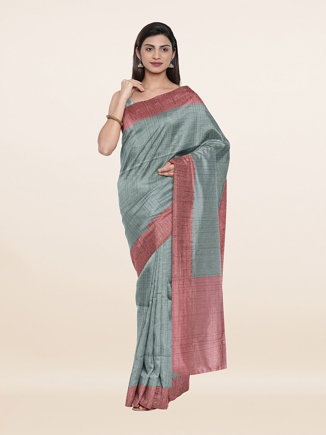 

Pothys Blue & Pink Pure Cotton Saree