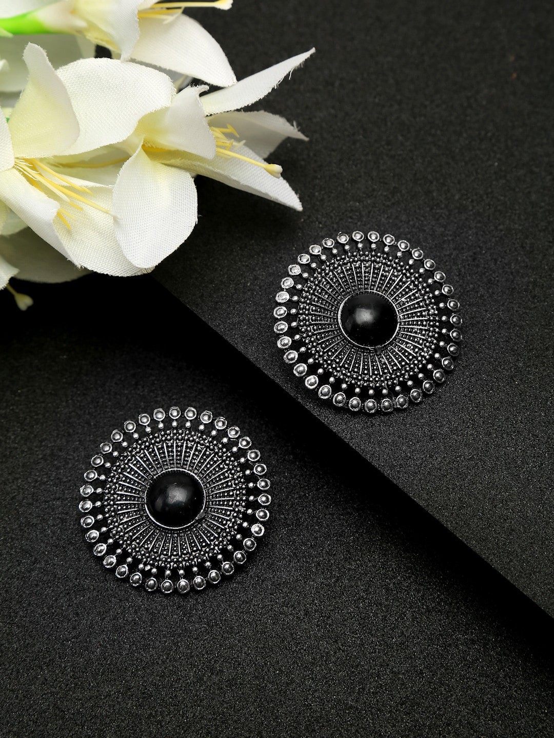 

Celena Cole Silver-Toned Contemporary Drop Earrings