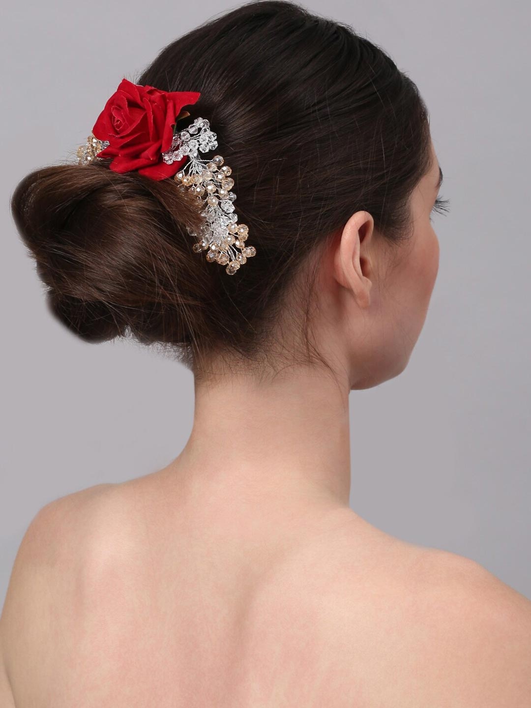

Celena Cole Women Red & Silver-Toned Hairstick