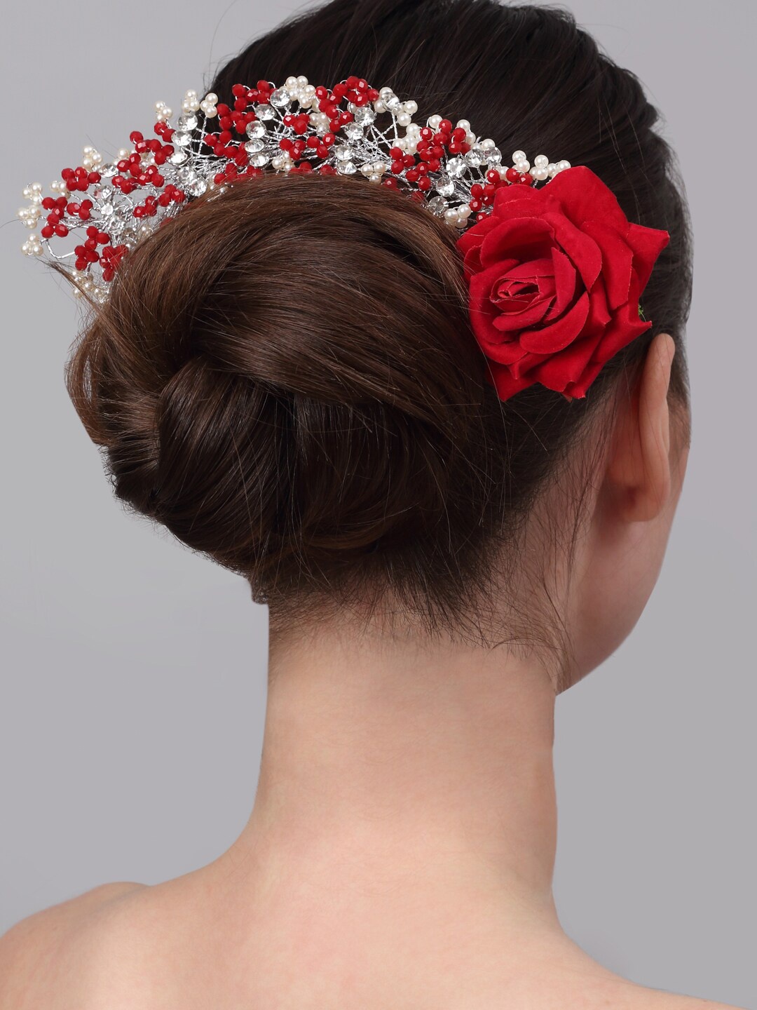 

Celena Cole Women Red & White Embellished Hairband