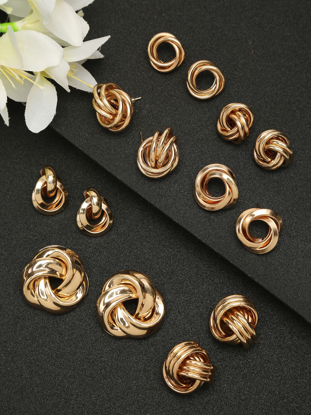 

Celena Cole Gold-Toned Contemporary Studs Earrings